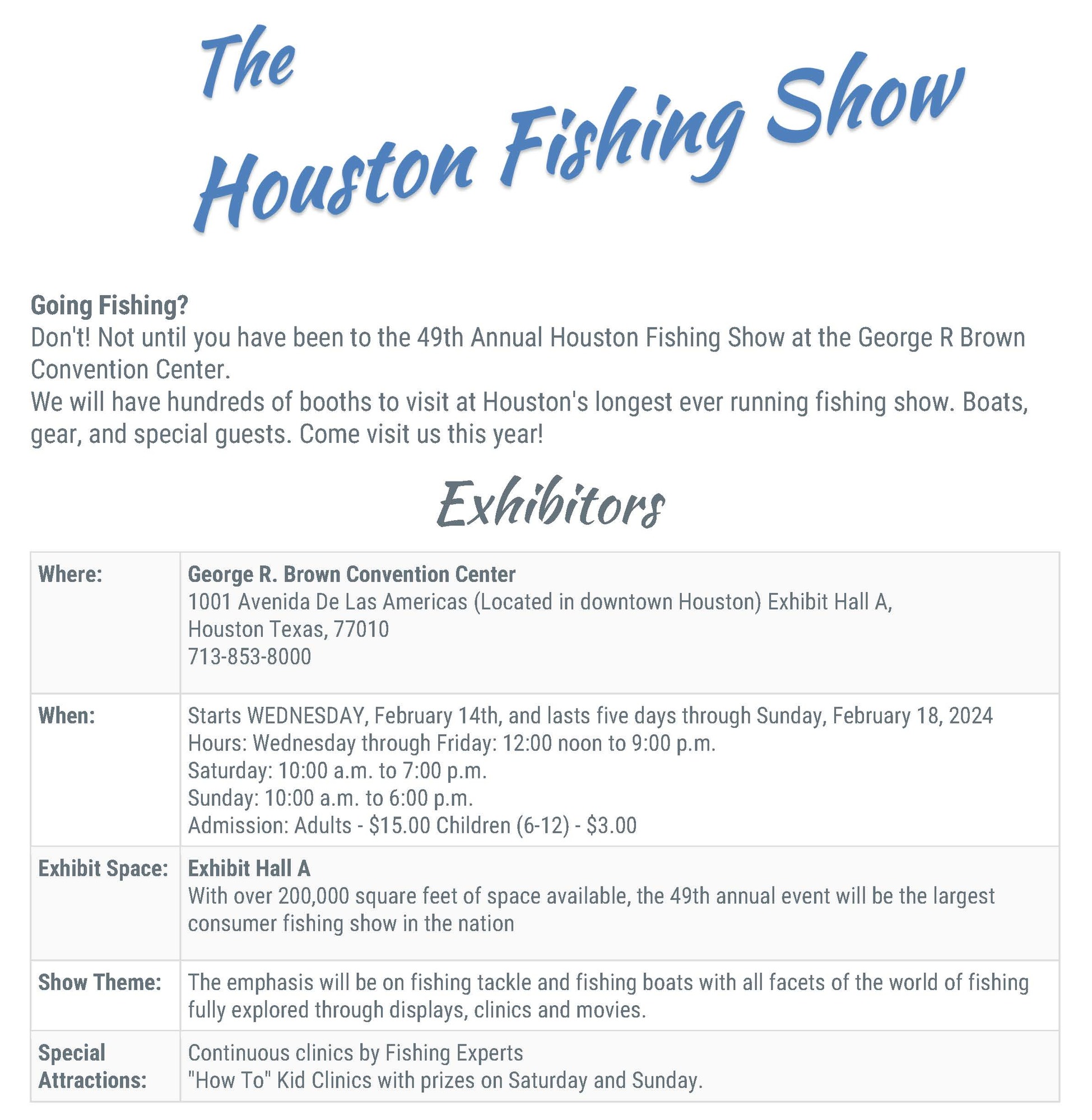 Houston Fishing Show Event